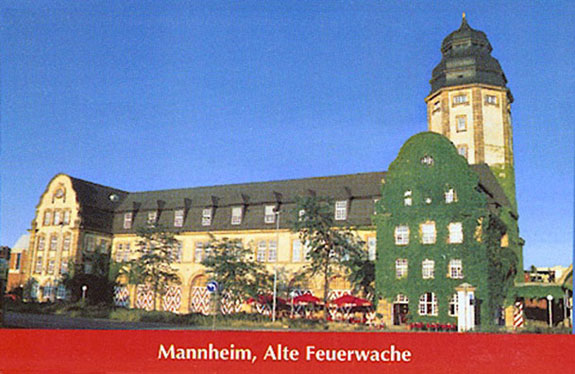 Scan-Kopie einer Telephonkarte mit einem Farbphoto der Alten Feuerwache Mannheim